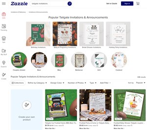 Zazzle - create custom invites