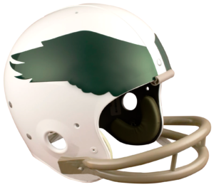 PHILADELPHIA EAGLES 1969-1973 - White Helmet, green wing