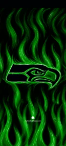Seahawks Logo Wallpaper Featuring a Brushstroke Illustration – PNG