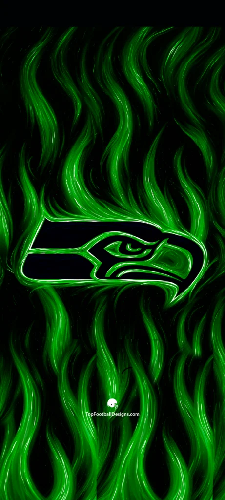 Seahawks logo wallpaper featuring a brushstroke illustration