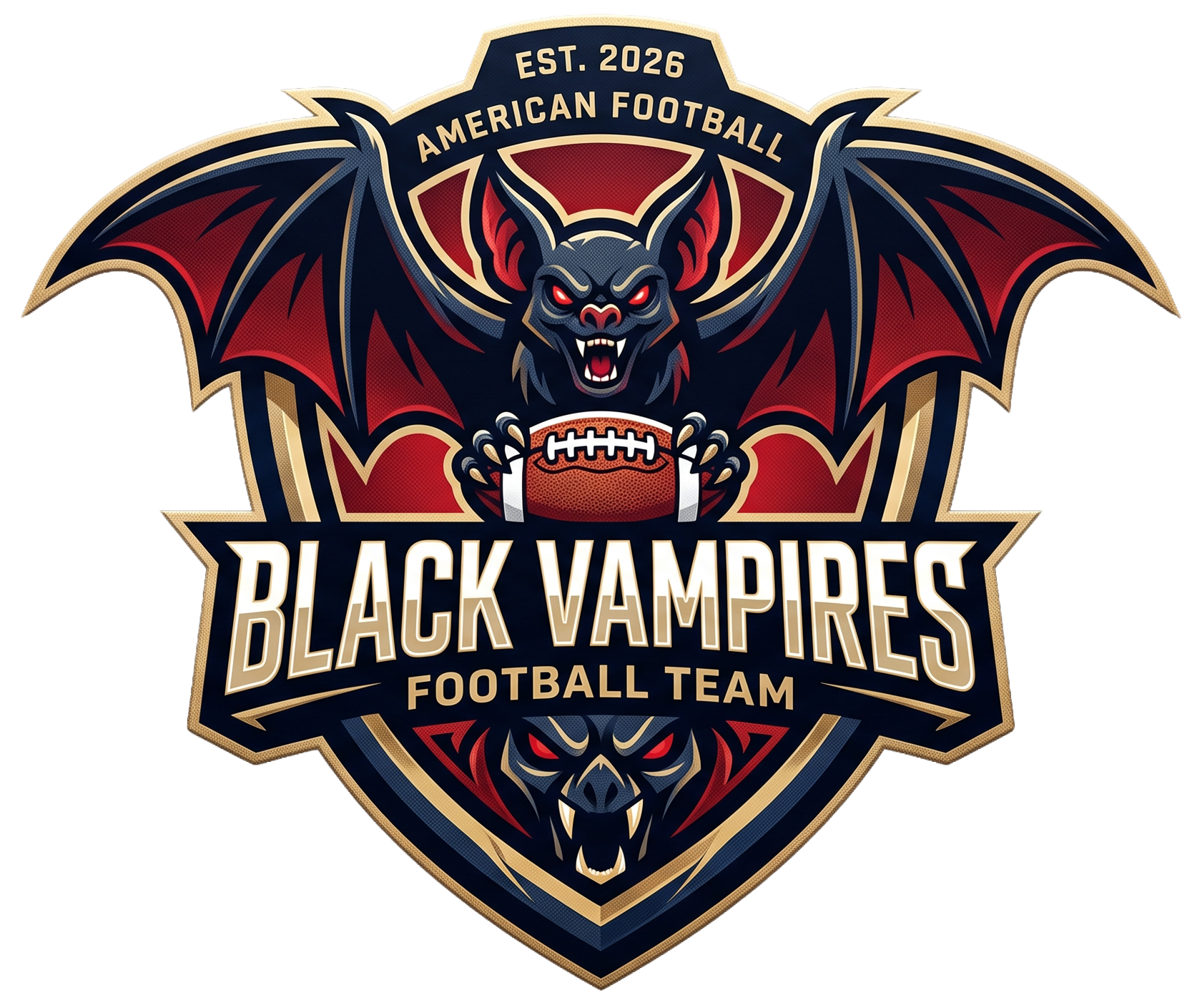 Team Logo for Fantasy Football - Black Vampires Football Team